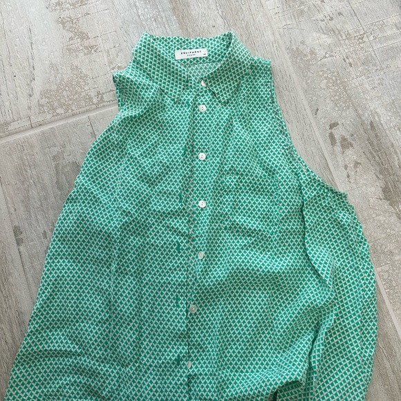 Equipment Tops - Equipment Green Patterned Blouse